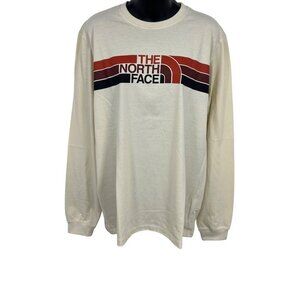 The North Face Mens Long Sleeve Stripe Logo Tee Shirt T-Shirt Size Medium M EUC